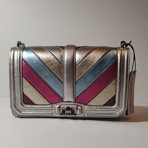 Rebecca Minkoff Patchwork Love Metallic Crossbody Bag NWT Retail $295